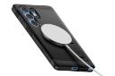 نمای نیمرخ پنل پشت قاب گوشی اسپیگن مدل Tough Armor AI MagFit مناسب سامسونگ Galaxy S25 Ultra با نمایش لبه کناری و مگ سیف رنگ مشکی