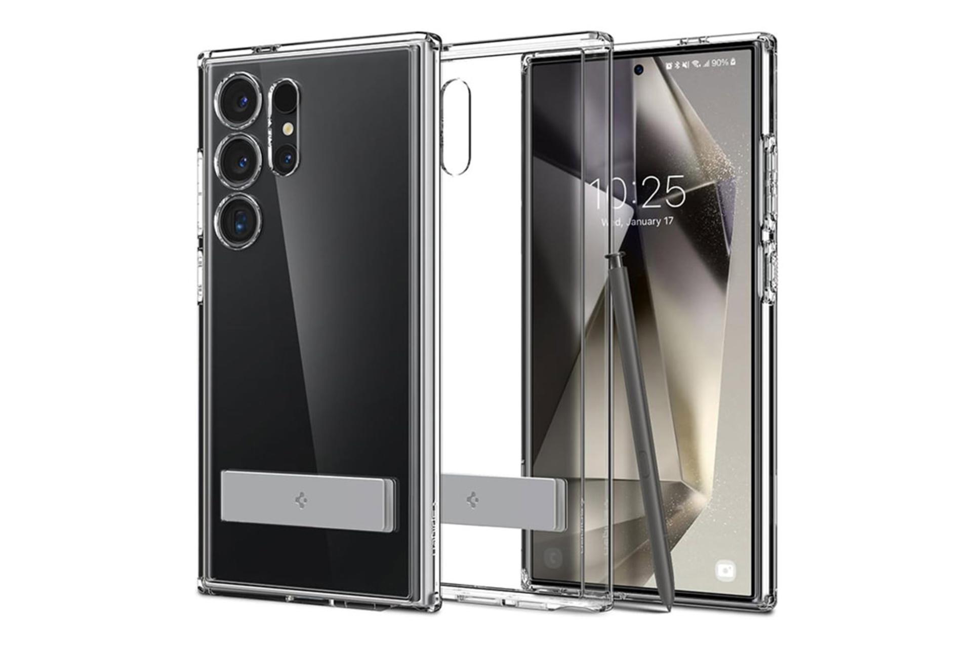 قاب گوشی اسپیگن Spigen Ultra Hybrid S Samsung Galaxy S24 Ultra نمای جانبی و پشت