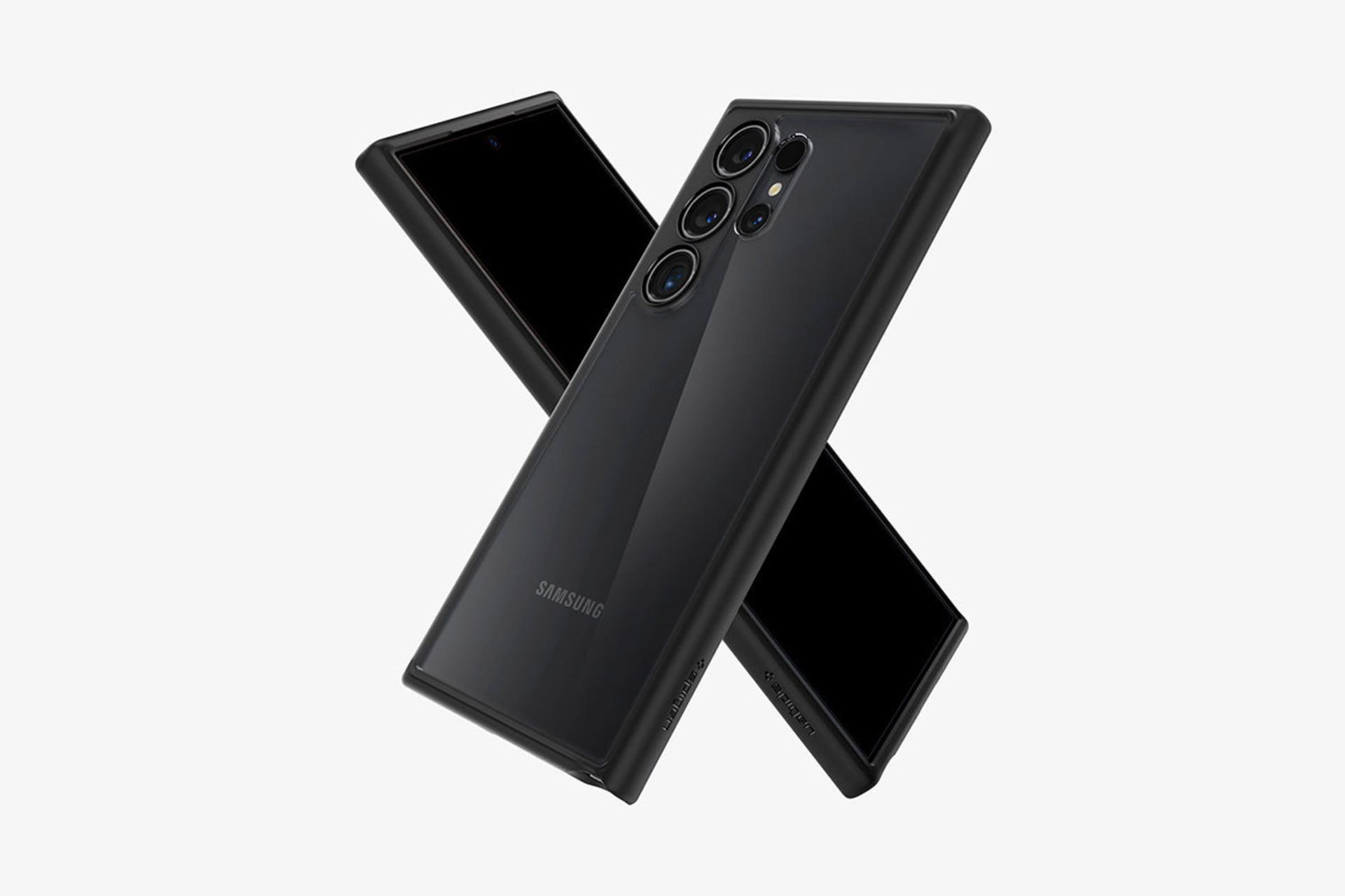 قاب گوشی اسپیگن Spigen Ultra Hybrid Samsung Galaxy S24 Ultra مشکی روی گوشی