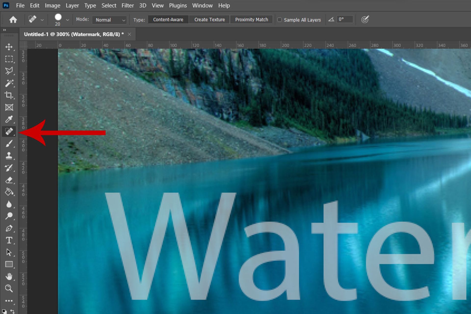 ابزار Spot Healing Brush