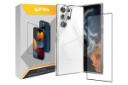 جعبه قاب گوشی اسپریگ مدل Clear-FU مناسب سامسونگ Galaxy S22 Ultra همراه با محافظ صفحه نمایش