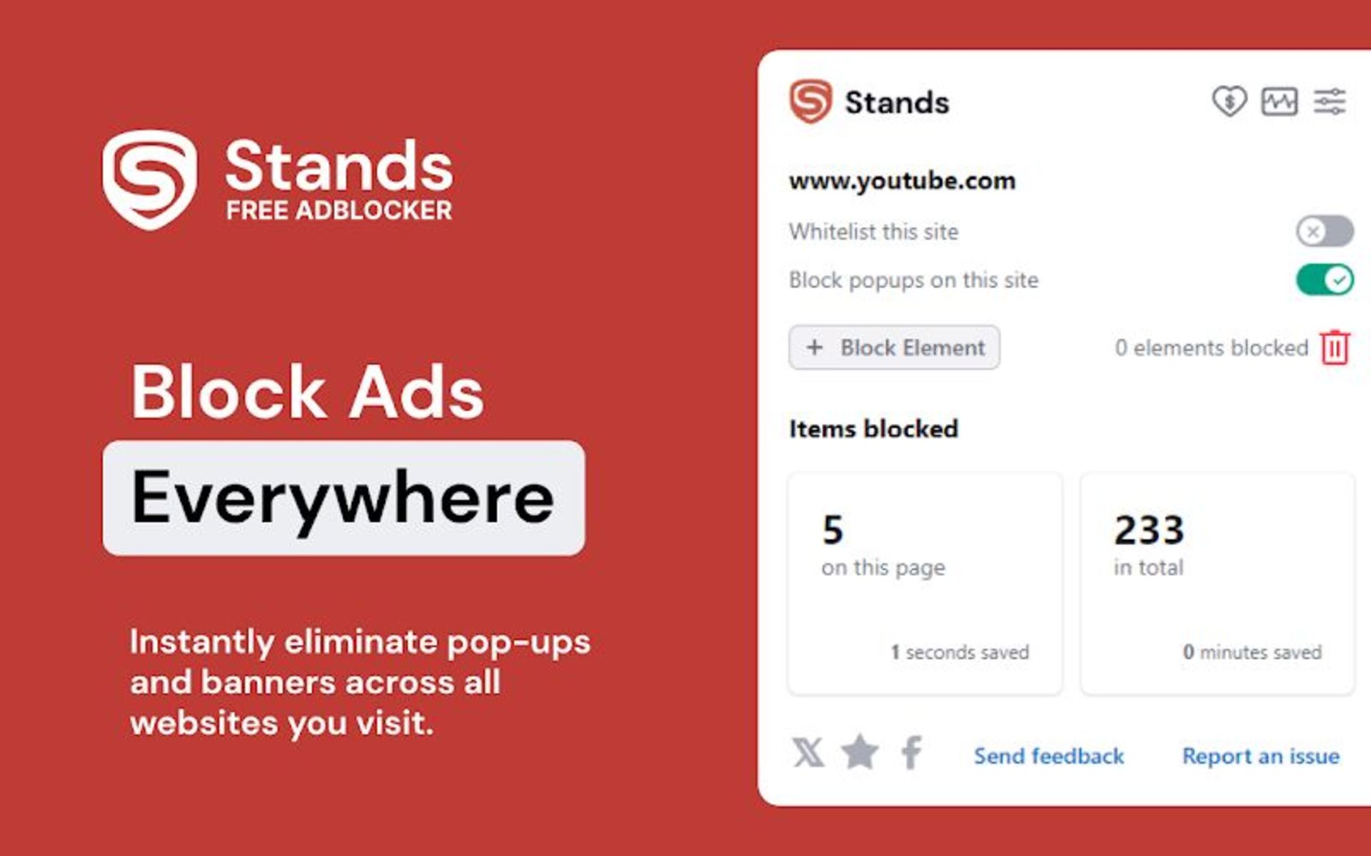 افزونه مسدودسازی تبلیغات کروم و اج Stands AdBlocker