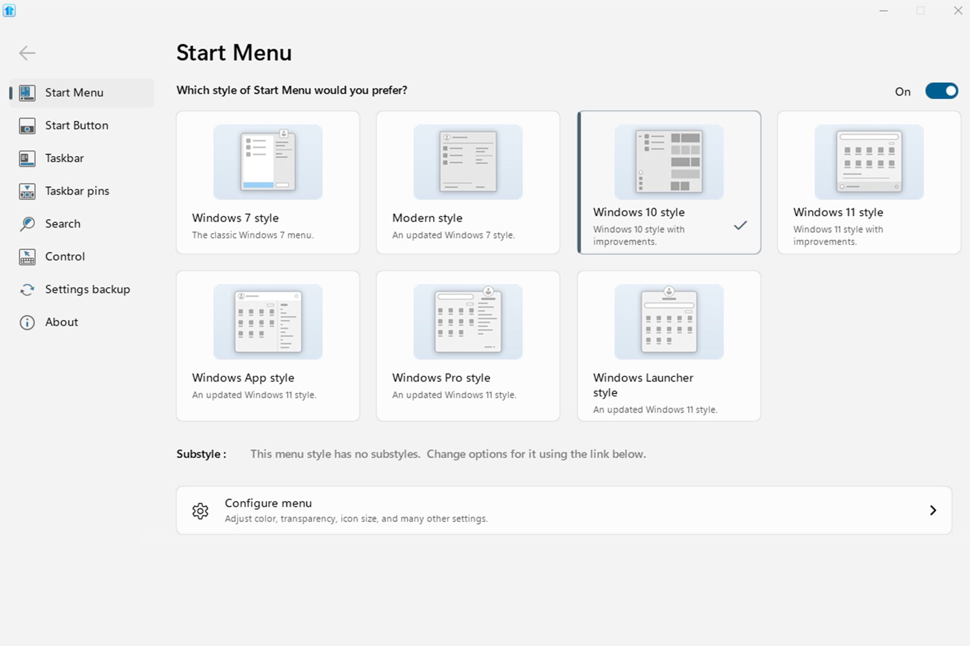 Changing the appearance of Windows 11 to 10 using Start11