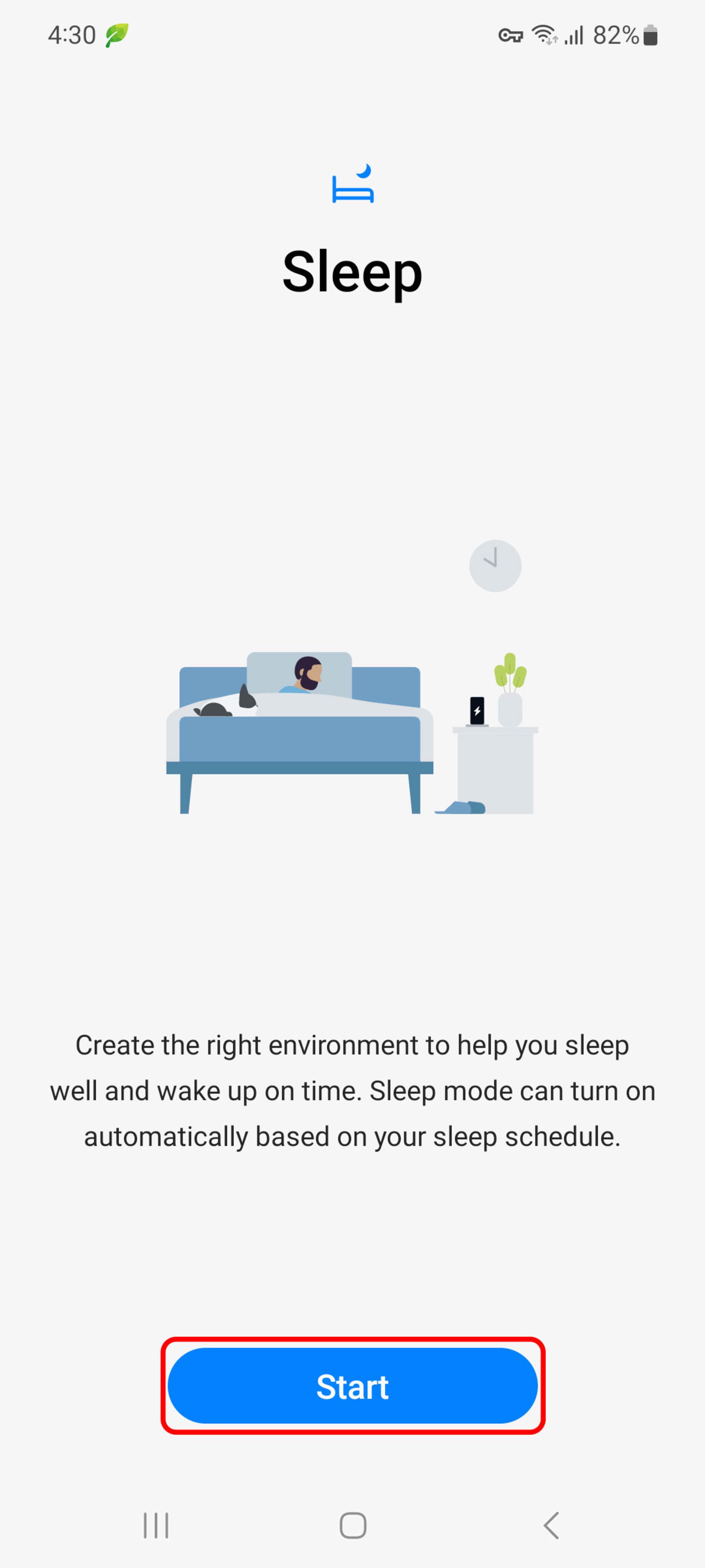 شروع منوی حالت خواب (sleep menu) در modes and routines سامسونگ