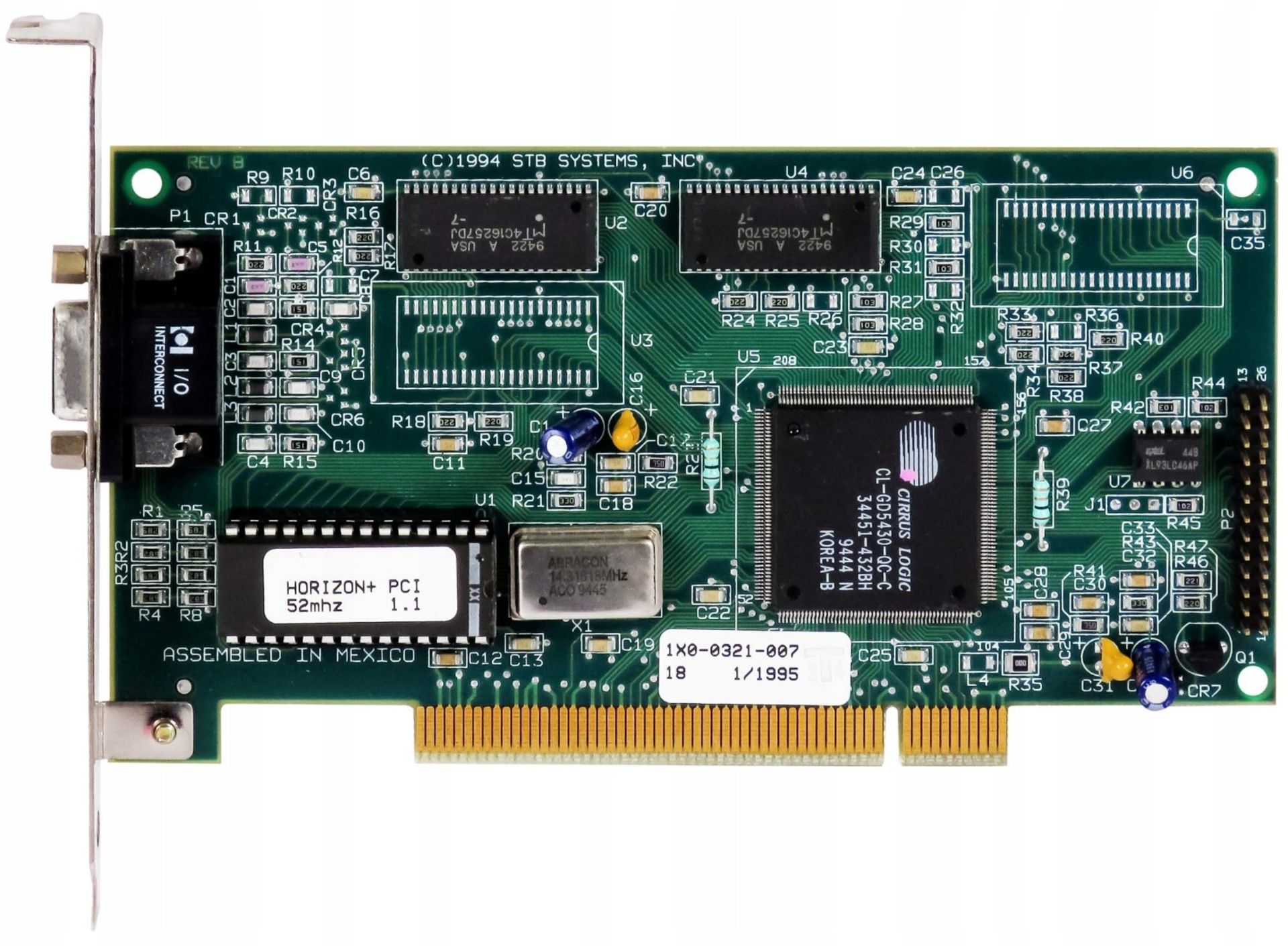 نمونه‌ای از کارت گرافیکی تولید STB Systems با ۱ مگابایت رم