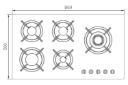 ابعاد اجاق گاز صفحه ای استیل البرز G-5907 R