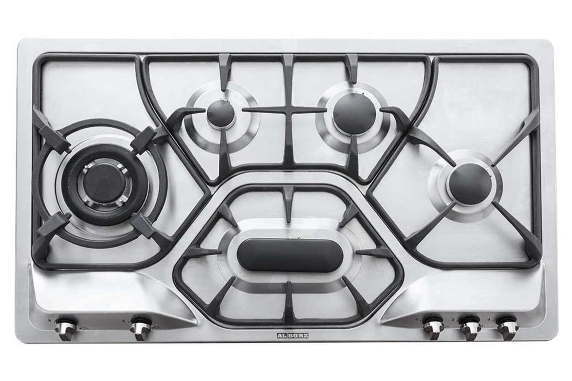 نمای بالای اجاق گاز صفحه ای استیل البرز S-5908