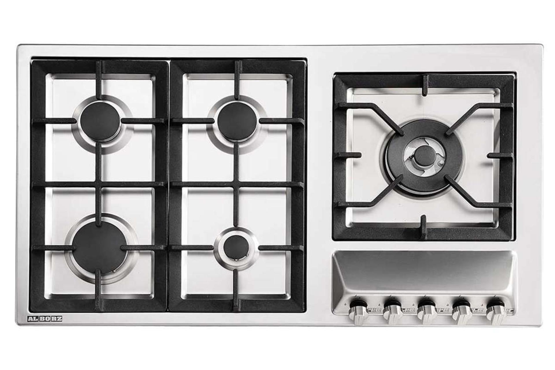 نمای بالای اجاق گاز صفحه ای استیل البرز S-5909