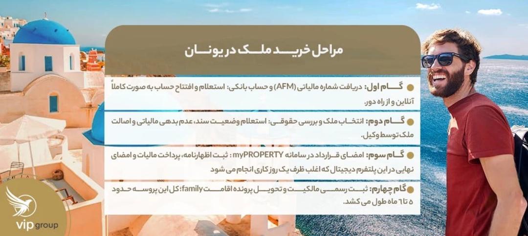 مراحل چهارگانه خرید ملک در یونان شامل دریافت کد مالیاتی و ثبت قرارداد - VIP Group