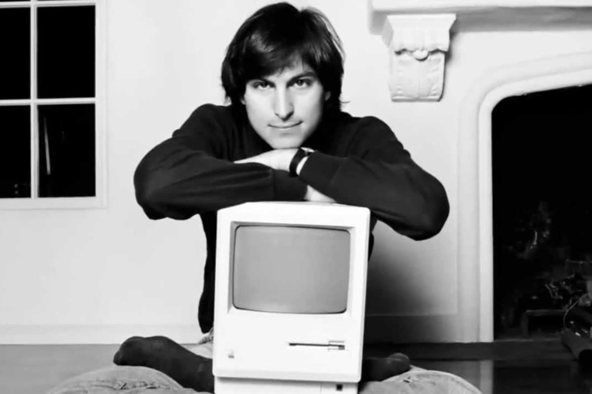 Steve Jobs with Apple One computer