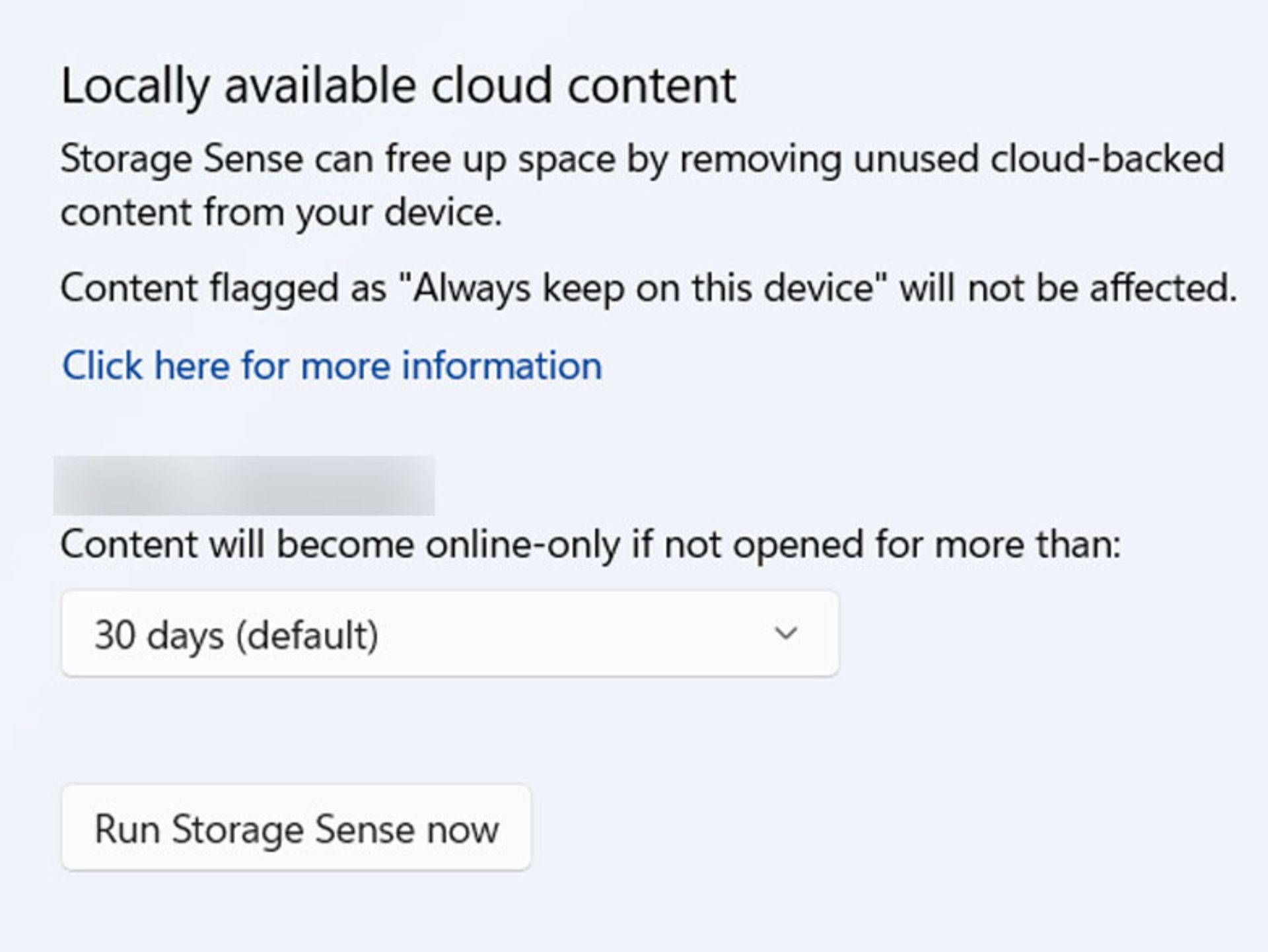 تنظیمات آنلاین Storage Sense در ویندوز ۱۱