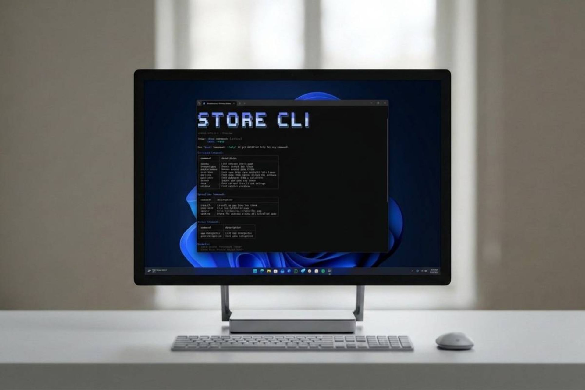 ابزار مایکروسافت CLI روی مانیتور کامپیوتر ویندوزی