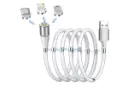 کانکتور و اتصال کابل شارژ USB سوپرکالا Type-A به Type-C+Micro-USB+Lightning مدل Magnetkabel 3in1 با طول 0.9 متر