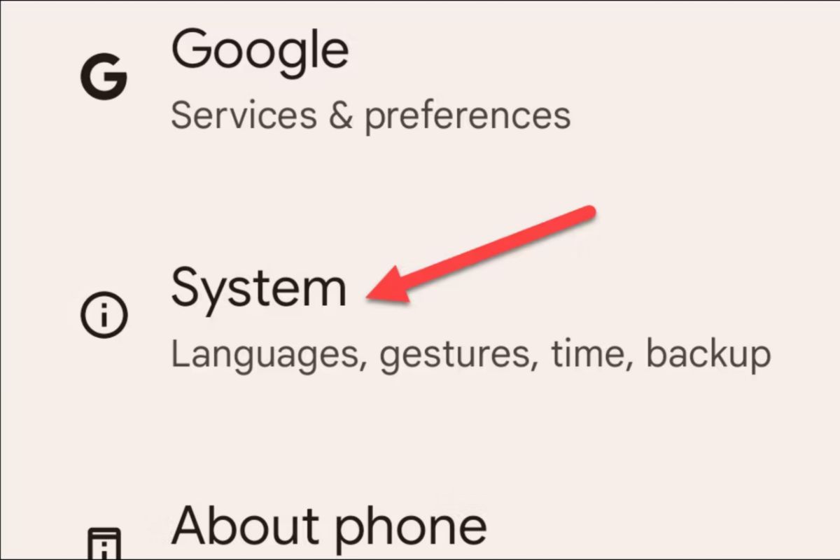 system setting on android