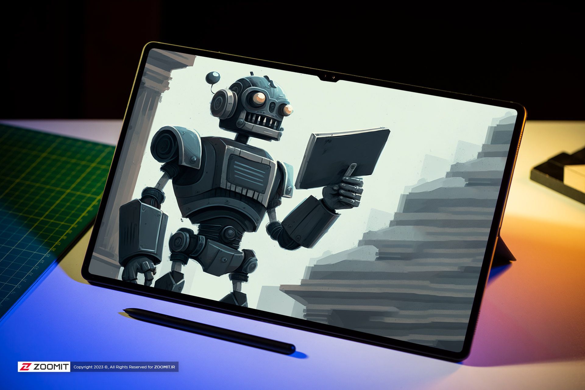 ربات کتاب خوان در لپ تاپ