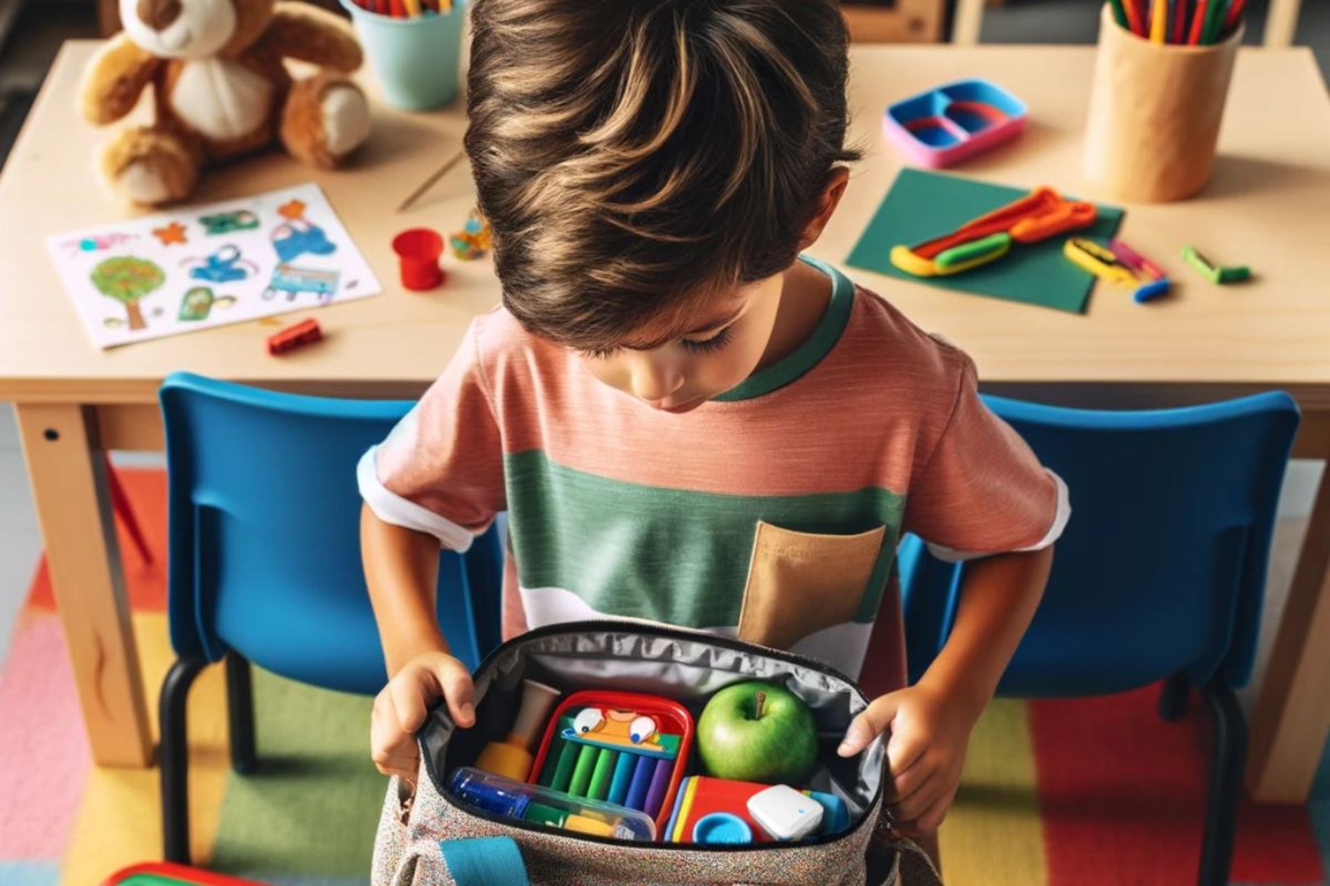 ردیاب موقعیت مکانی Tack one GPS Plus در کیف کودک