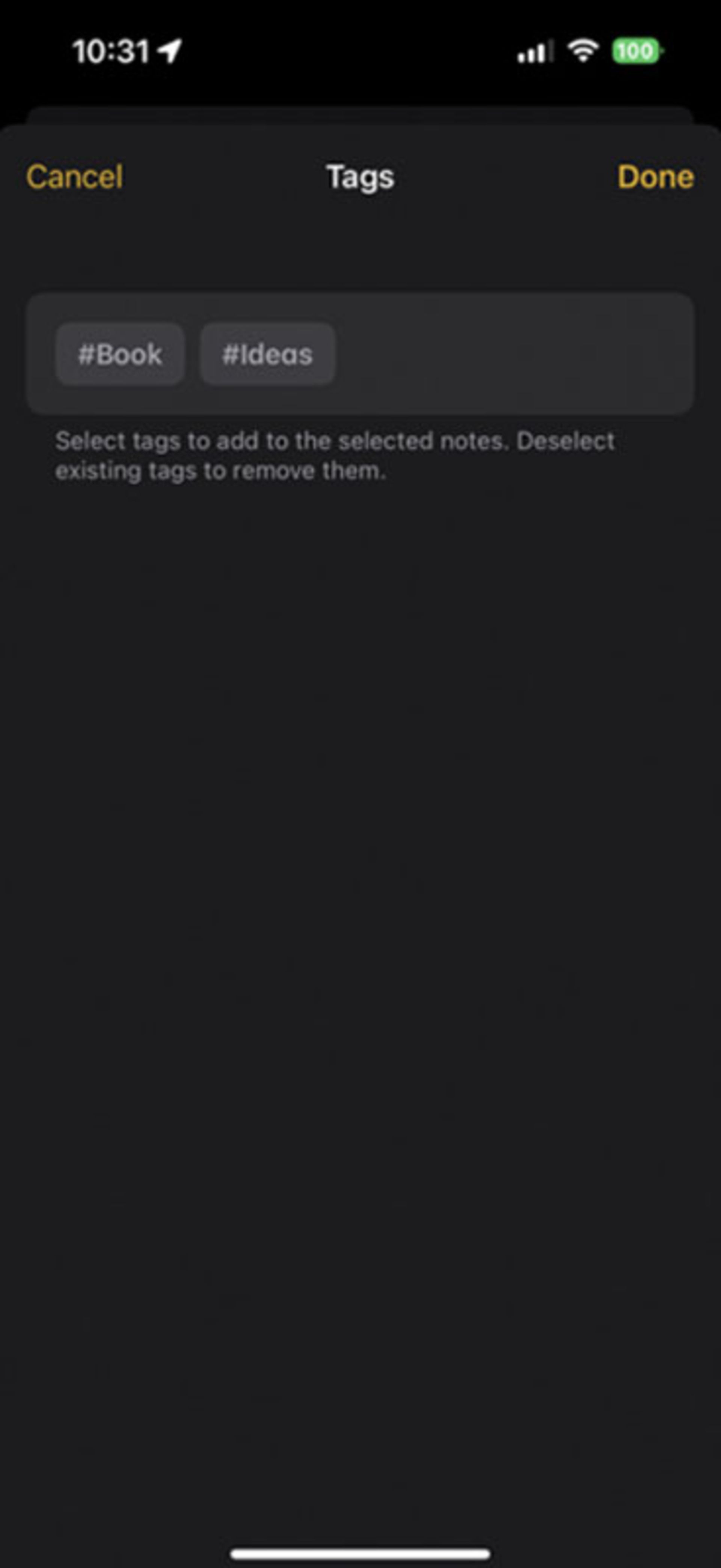 برچسب‌های Apple Notes