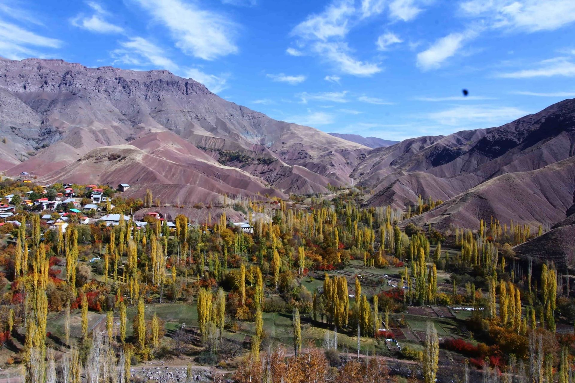 طبیعت طالقان درختان کوه آسمان