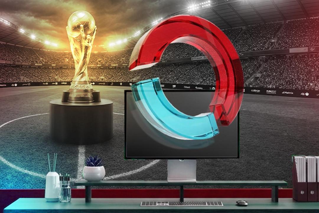 لوگوی تپسل در کنار کاپ جام‌جهانی