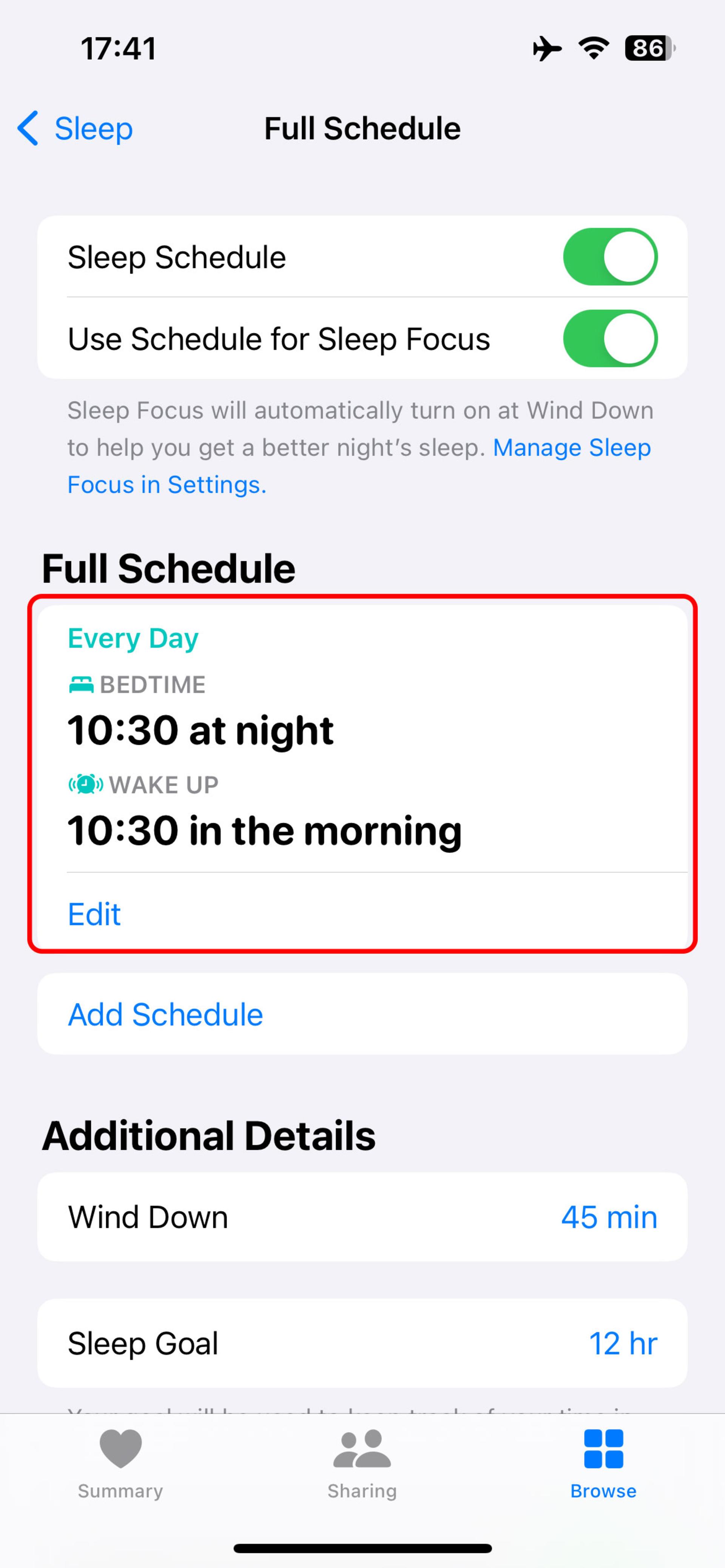 انتخاب قسمت Full Schedule & Options
