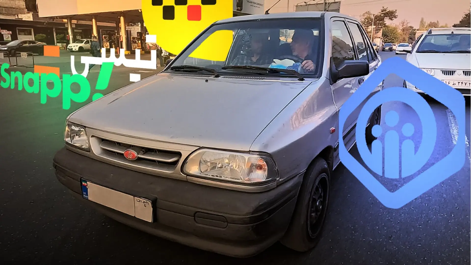 تاکسی اینترنتی و لوگوی اسنپ و تپسی و بیمه تامین اجتماعی