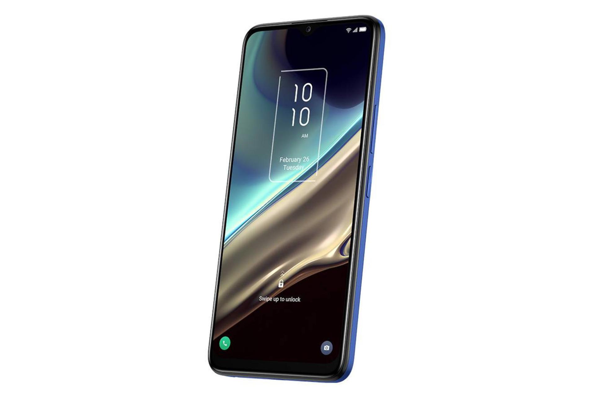 سمت راست پنل جلوی گوشی موبایل تی سی ال TCL 406s آبی