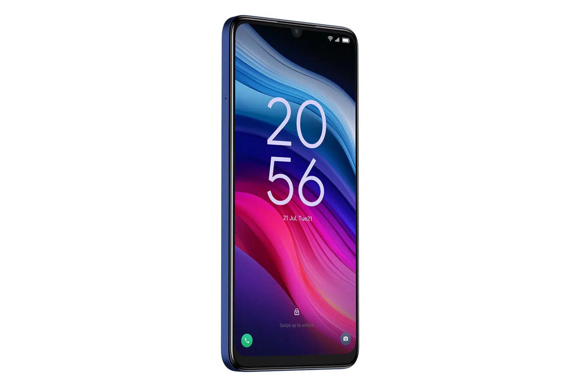 سمت چپ پنل جلوی گوشی موبایل تی سی ال TCL 505 آبی