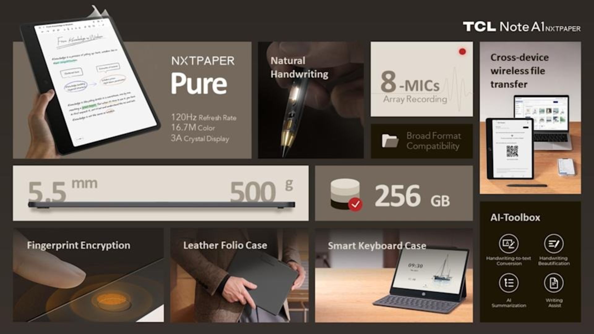 مشخصات تبلت تی‌سی‌ال A1 NXTPAPER