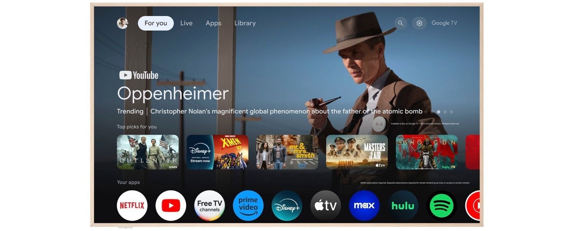 محیط سیستم‌عامل Google TV در تلویزیون TCL NXTFRAME