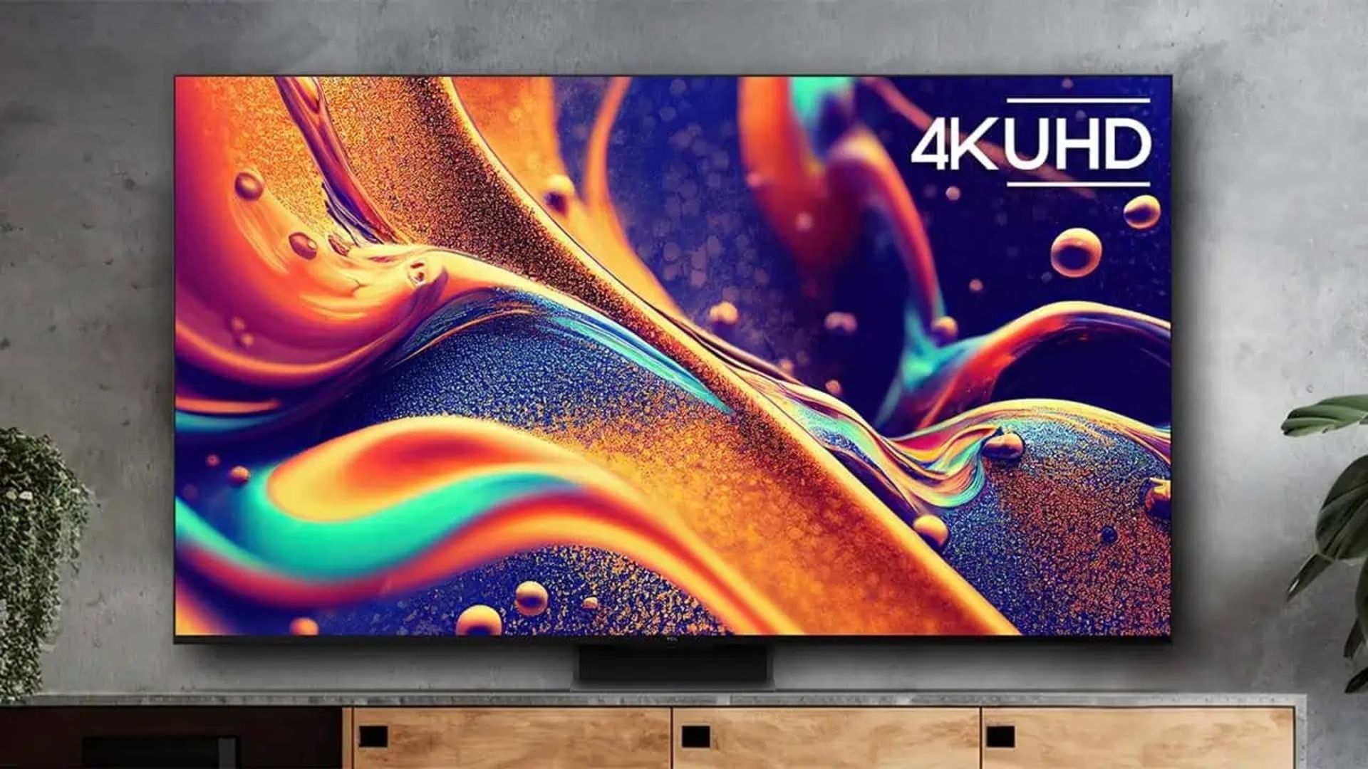 نمای صفحه‌نمایش بزرگ تلویزیون مینی LED مدل QM89 TCL