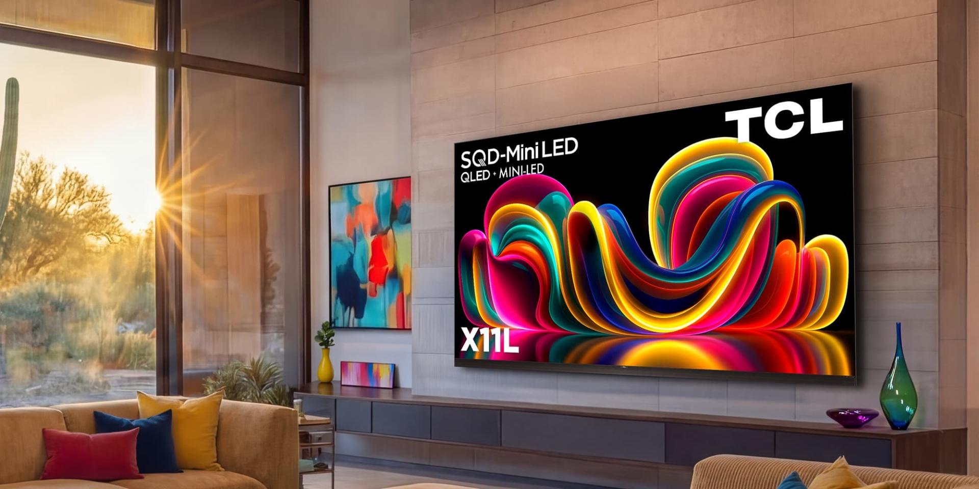 نمای جلو تلویزیون X11L تی‌سی‌ال داخل سالن خانه