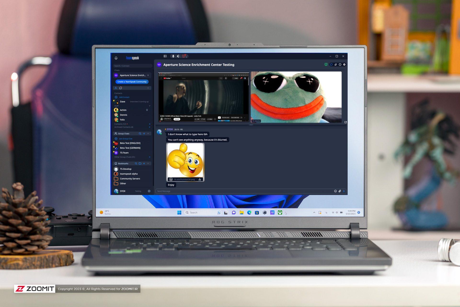 برنامه تیم اسپیکس روی لپ تاپ
