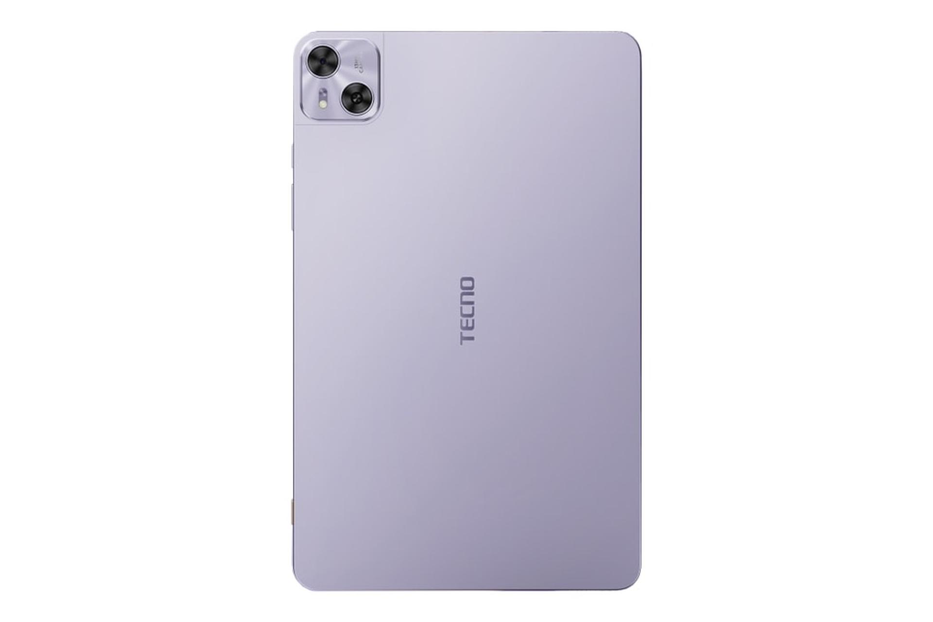نمای پنل پشت تبلت تکنو مگاپد پرو / Tecno MEGAPAD Pro با نمایش دوربین و لوگو رنگ بنفش