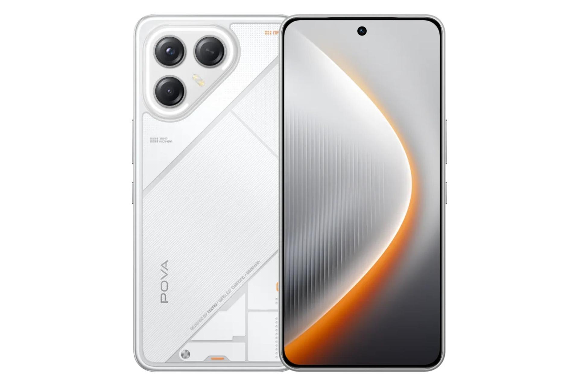 مرجع متخصصين ايران پنل جلو و پشت موبايل موبايل Pova 7 اولترا تكنو سفيد / Tecno Pova 7 Ultra