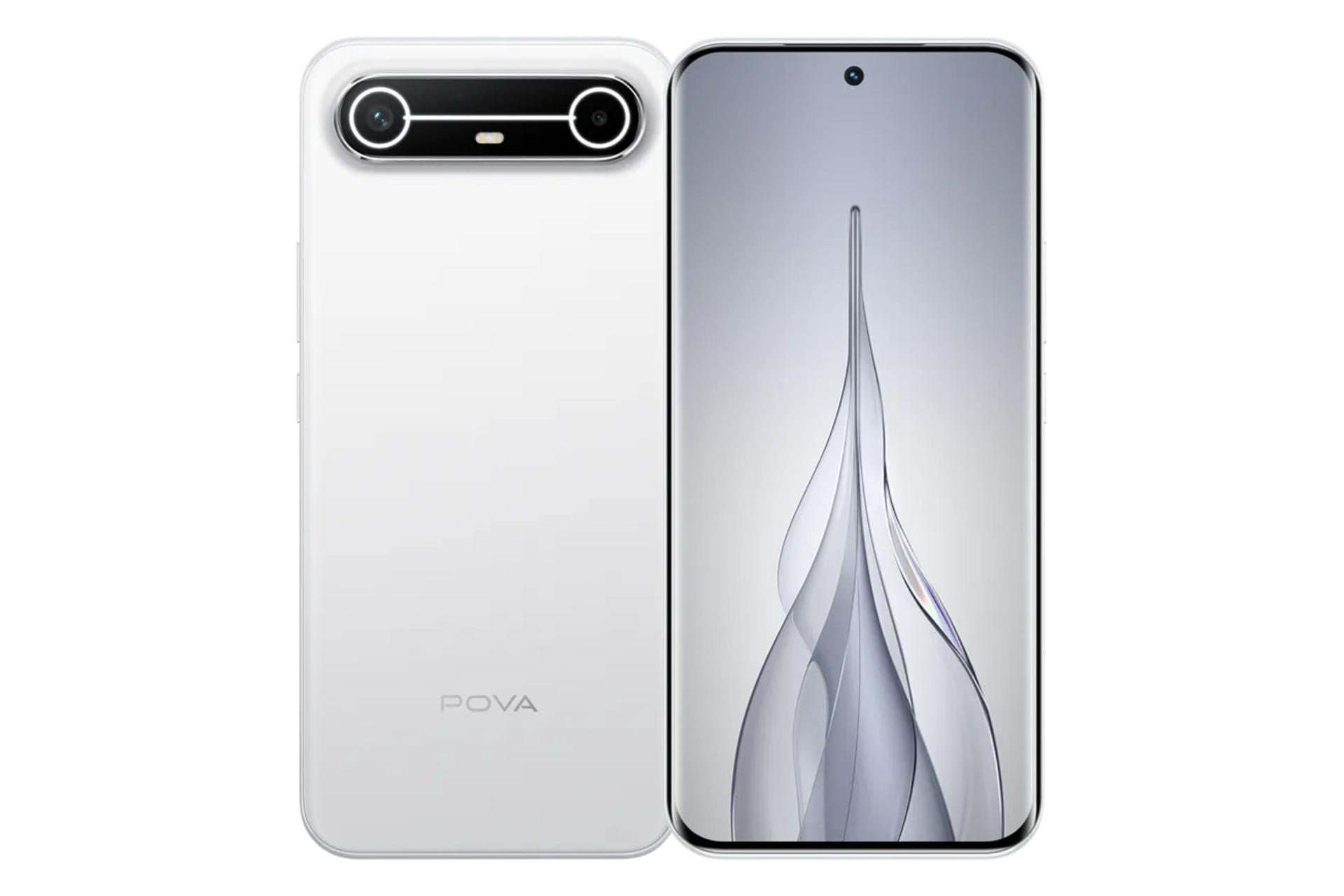 پنل جلو و پشت گوشی موبایل تکنو Tecno Pova Slim سفید