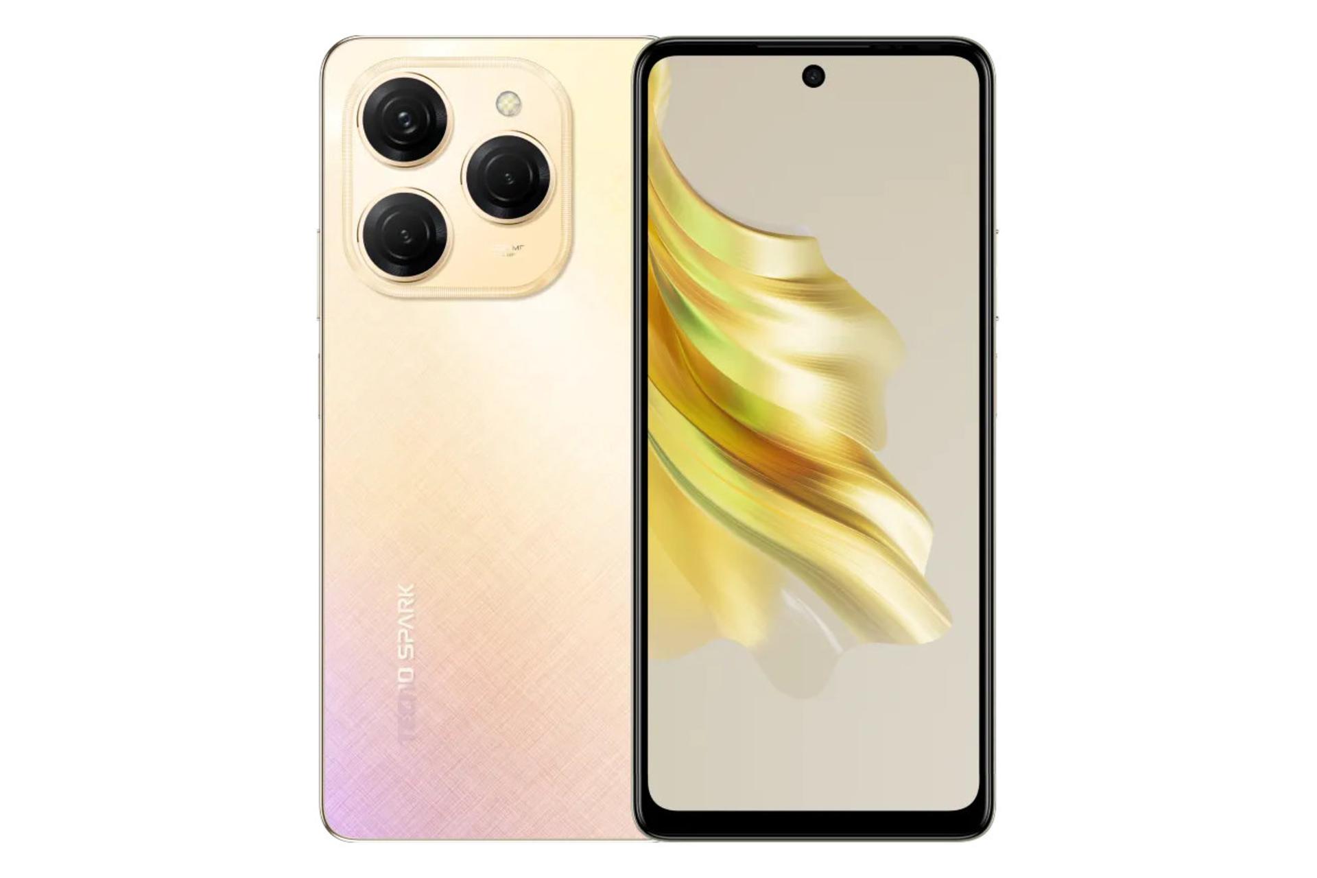 پنل جلو و پشت گوشی موبایل اسپارک 20 پرو تکنو / Tecno Spark 20 Pro گرادیانی طلایی و صورتی
