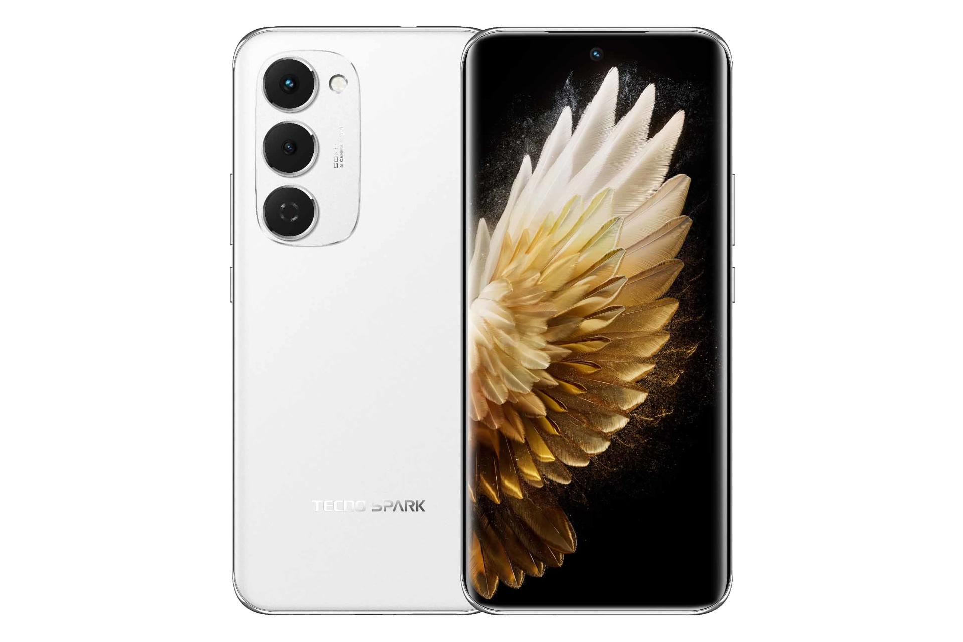 مرجع متخصصين ايران پنل جلو و پشت موبايل موبايل اسپارك 40 پرو پلاس تكنو سفيد / Tecno Spark 40 Pro Plus