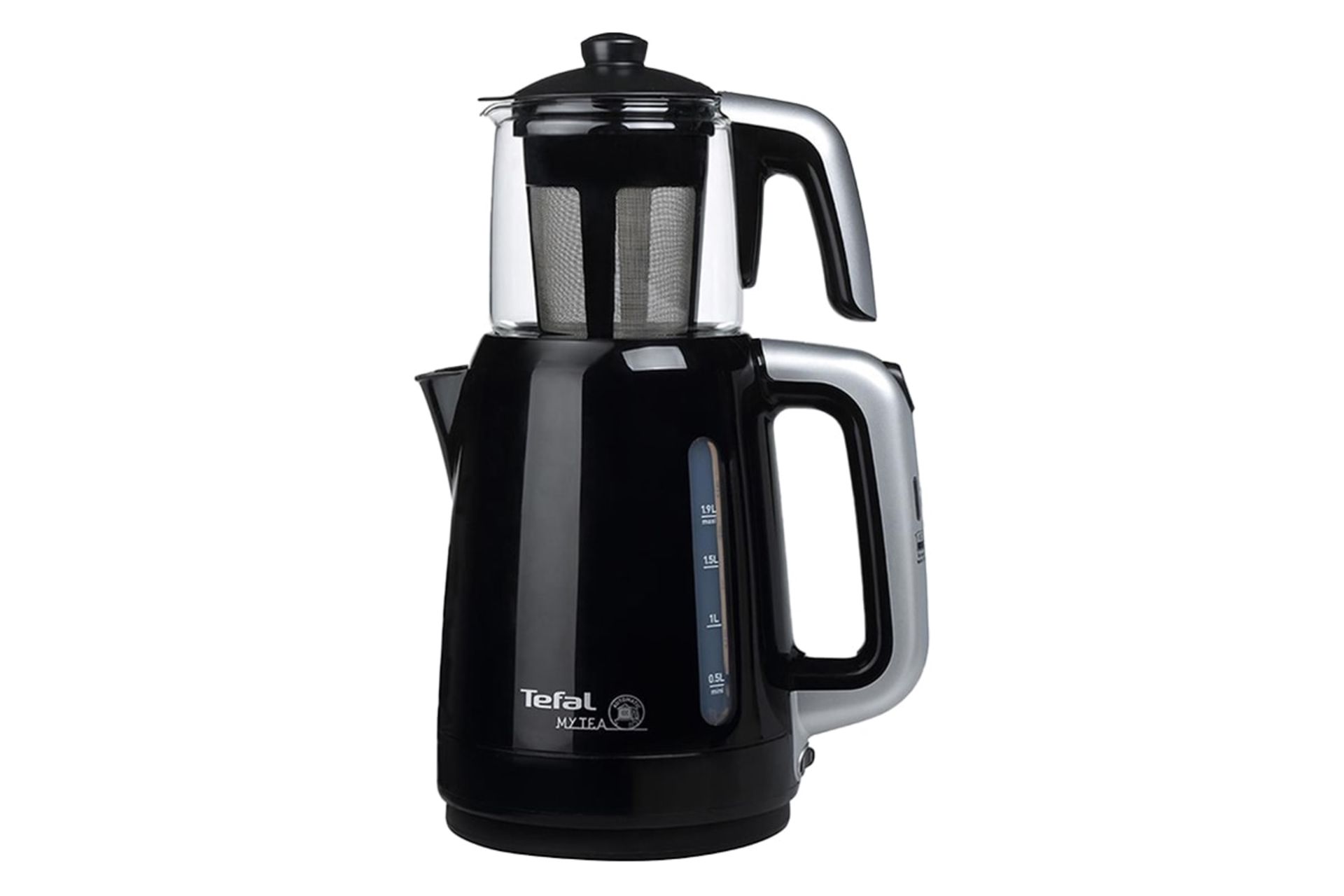 نمای کلی چای ساز تفال BJ2018 با نمایش قوری و کتری