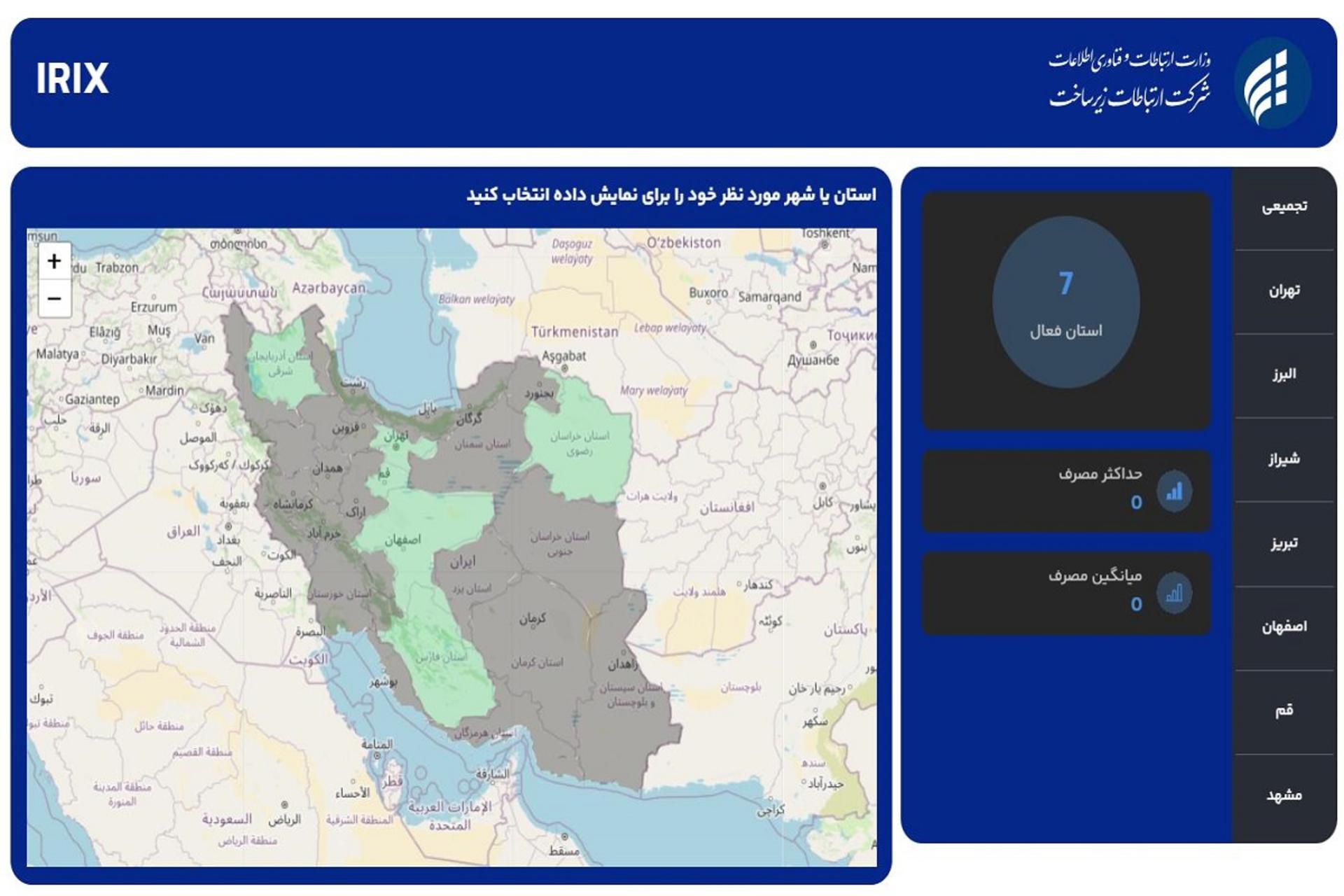 صفحه اول سایت tehran-ix