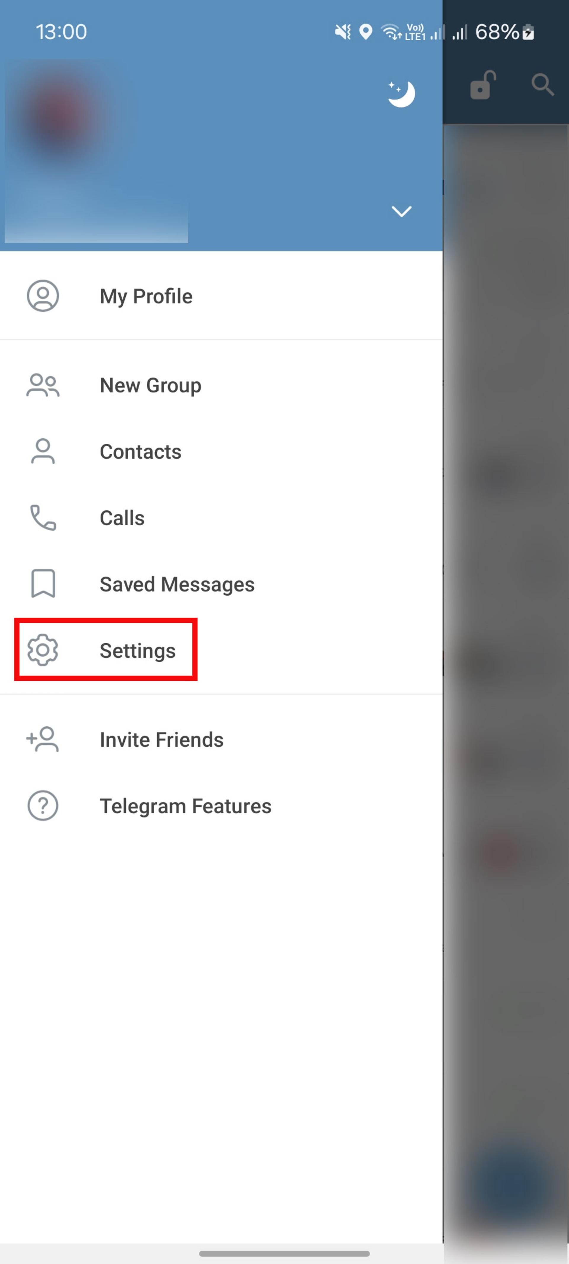 تنظیمات تلگرام