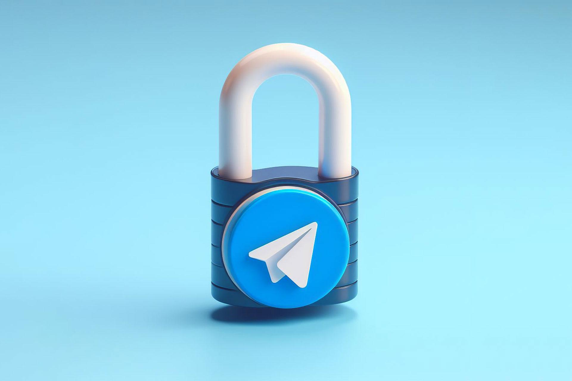 آیکون تلگرام روی قفل