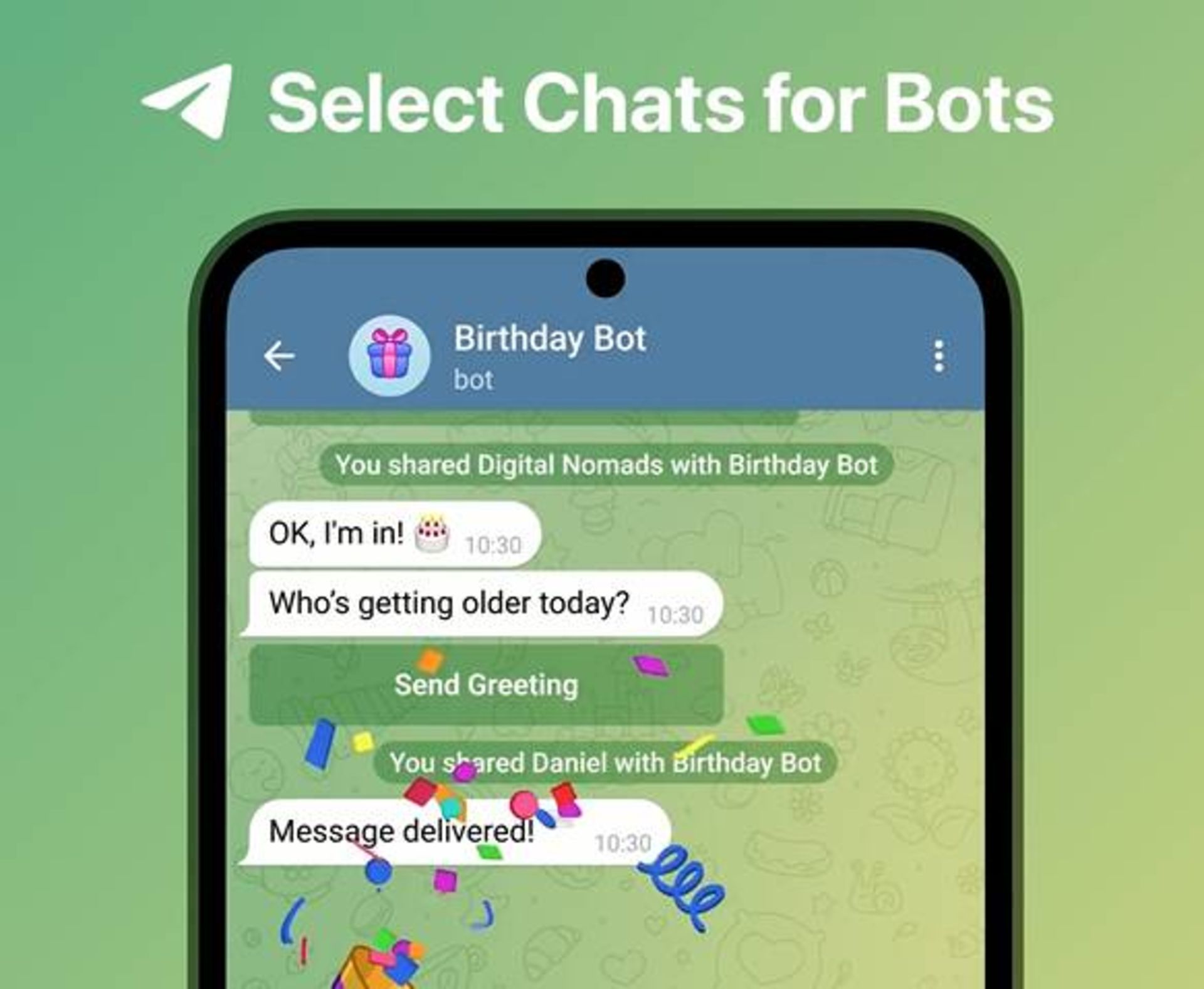 انتخاب چت در ربات های تلگرام