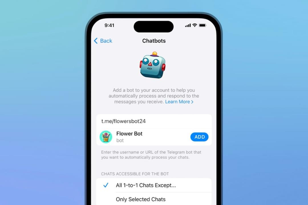 بخش چت بات در نسخه تجاری تلگرام بیزنس / Telegram Business