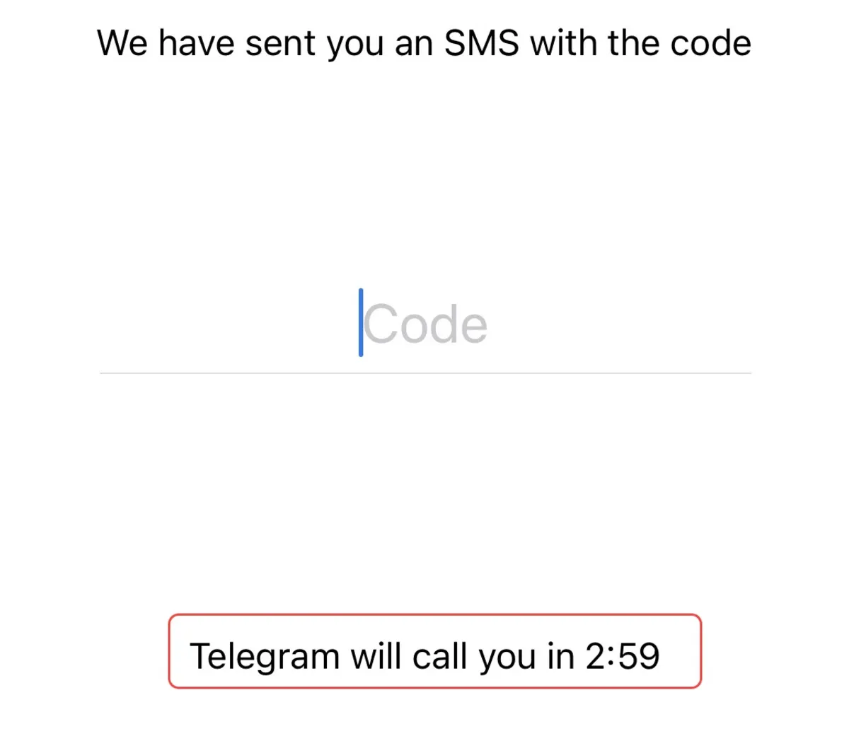 دریافت کد تلگرام با تماس