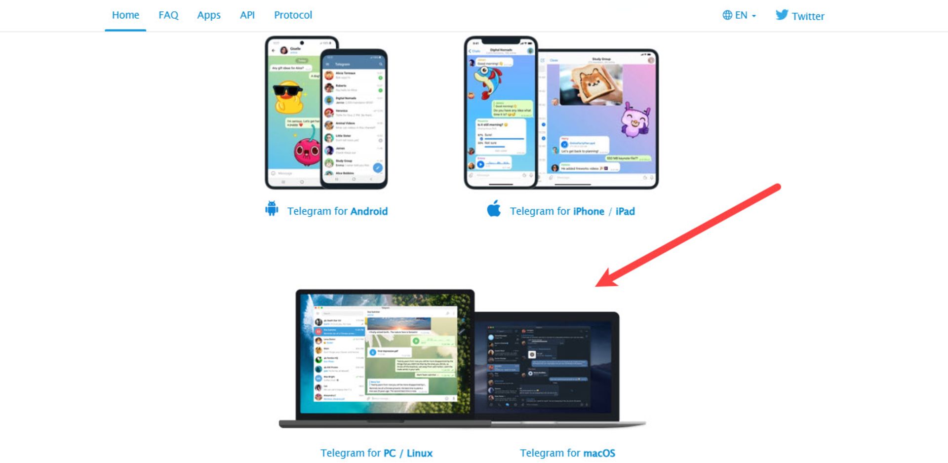 دانلود تلگرام دسکتاپ مک و ویندوز در وب‌سایت رسمی
