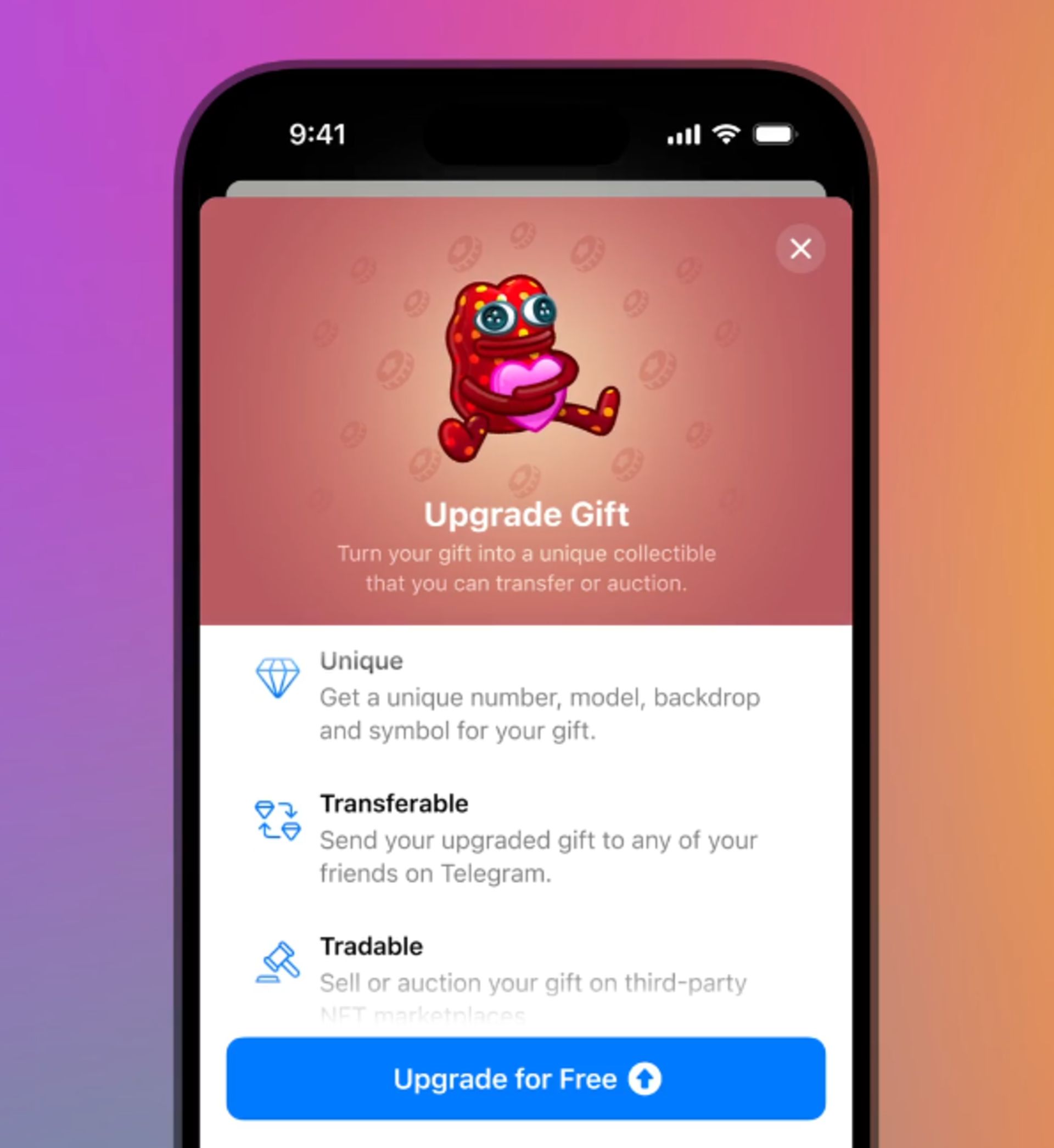 ارتقاء ارزش گیفت‌ها در تلگرام