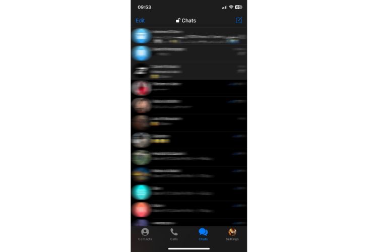 صفحه اصلی چت در تلگرام آی او اس آیفون
