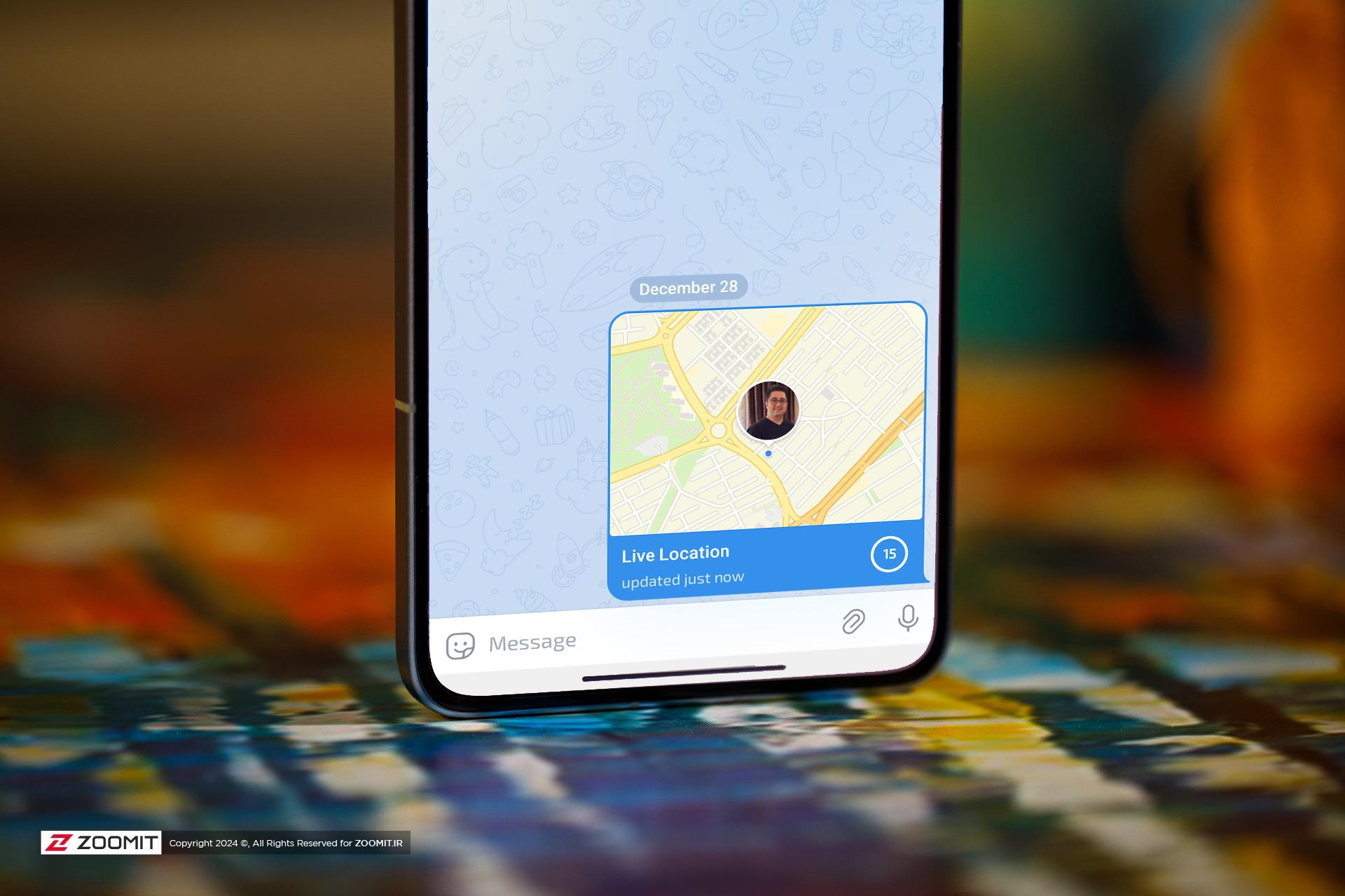 قابلیت لایو لوکیشن در تلگرام (live location)