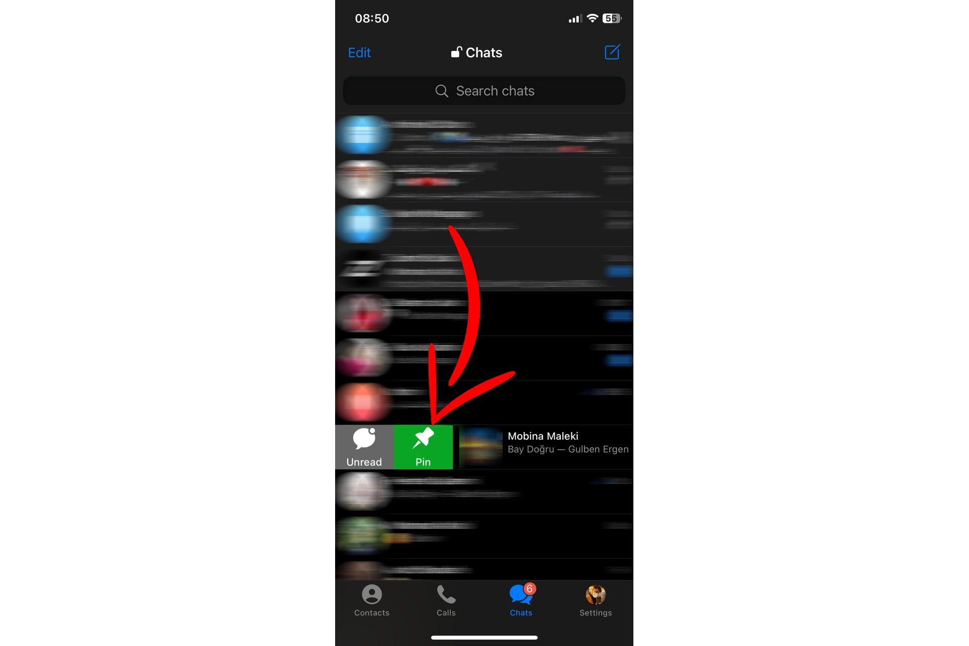 پین سنجاق کردن عکس تلگرام آیفون iOS