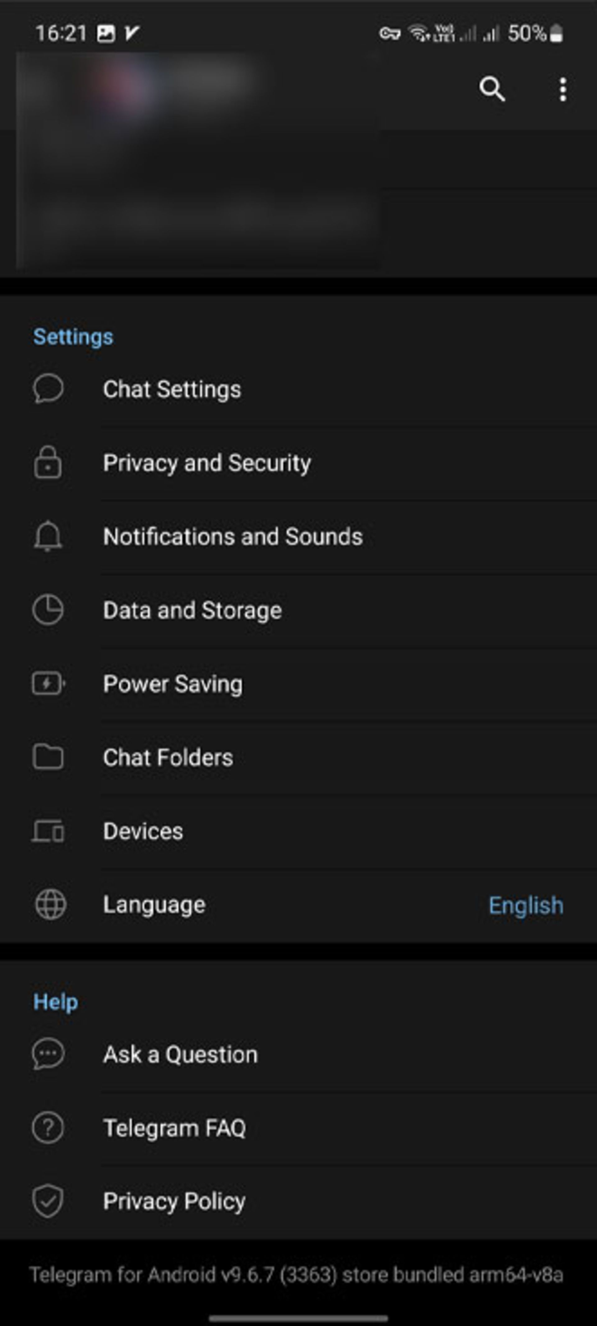 تنظیمات تلگرام